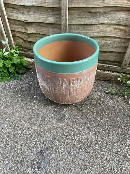 Photo of free Large ceramic garden pot/needs painting (Warden Hill GL51) #2