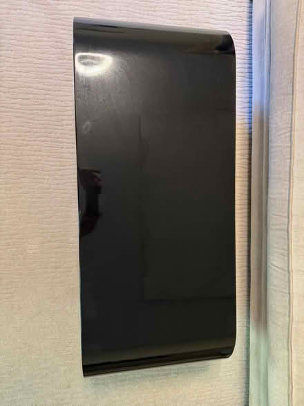 Photo of free Black lacquer tv stand with glass shelving (Holt Park LS16) #3