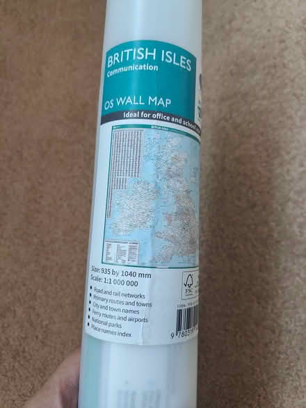 Photo of free Large map of the British Isles (Derby DE24) #1