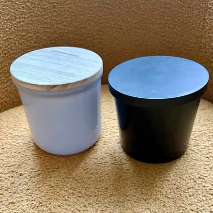 Photo of free 2 x large empty candle jars & lids (Christchurch) #1