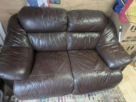 Photo of free Leather 2 seater (Harlington Bedfordshire LU5) #1