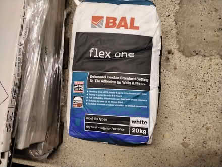 Photo of free Two 20kg bags Tile white adhesive walls / floors (Parkhead S11) #1