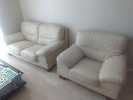 Photo of free Cream sofa and chair (Houghton Regis LU5) #2