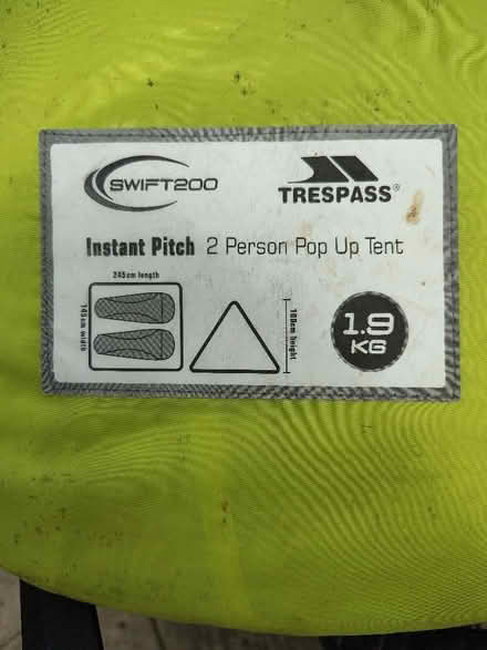 Photo of free Pop-up 2 person tent (Clewer Green SL4) #3