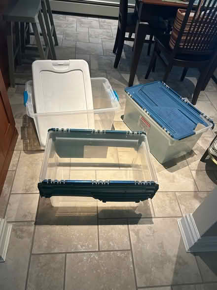 Photo of free 3 plastic storage bins (Ossining NY) #1