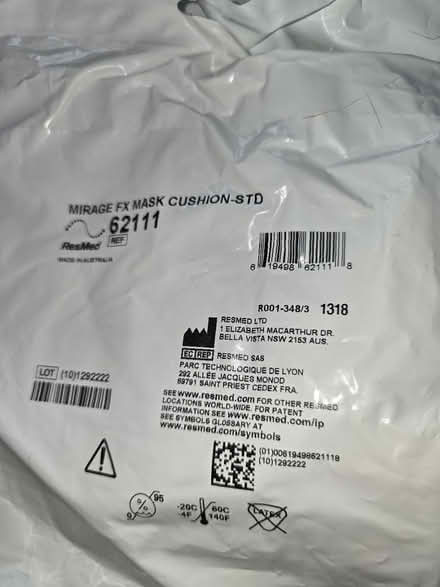 Photo of free Mirage FX cushion nasal masks (Saline) #1