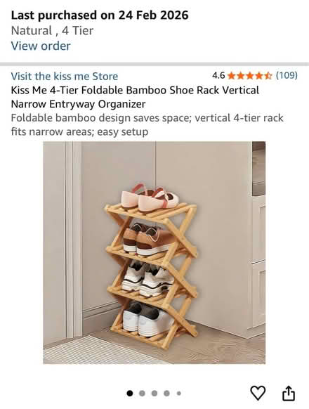 Photo of free 4-Tier Bamboo Shoe Rack (St John’s Wood NW8) #4
