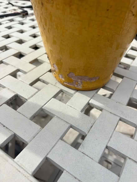 Photo of free Yellow flower pot with some damage (Northchurch HP4) #2