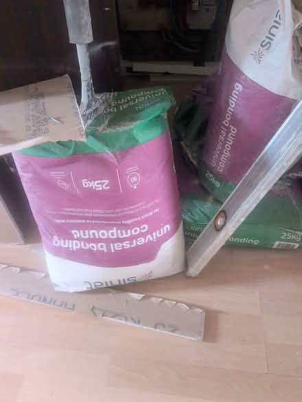 Photo of free 1 sheet of plaster board, 2 bags bonding adhesive and 1 bag (Marsland Green WN7) #2