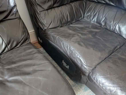 Photo of free Dark Brown leather corner sofa (Mold CH7) #4