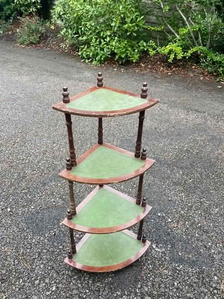 Photo of free Corner wooden shelving unit (Westbury on Trym BS9) #1