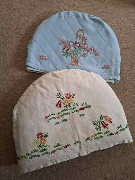 Photo of free 2 x Vintage Embroidered Tea Cosies (CB4 3) #1