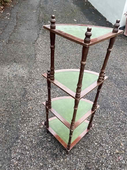 Photo of free Corner wooden shelving unit (Westbury on Trym BS9) #2