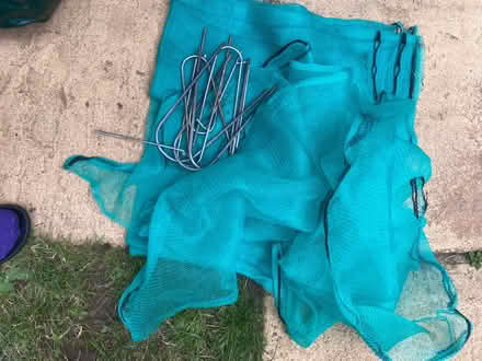Photo of free Garden netting and metal pins (Howhlill Quarries HG3) #1