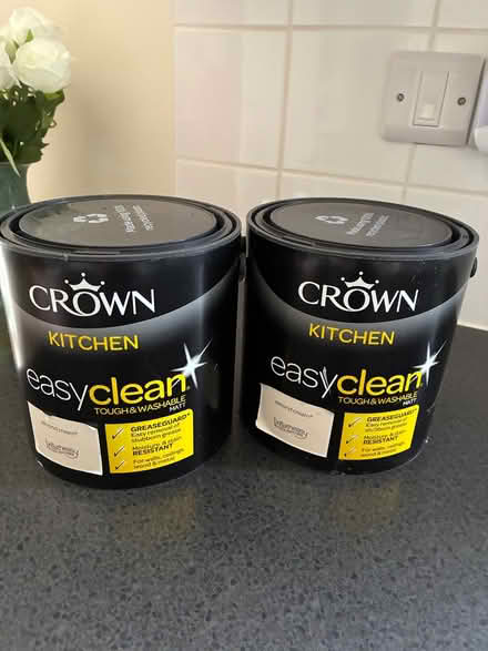 Photo of free 2 x 2.5 litre Crown "Kitchen" Matt emulsion paint (Eaton NR4) #1