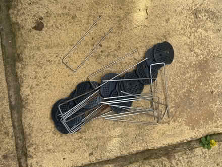 Photo of free Metal pegs and disks to pin weed suppressant down (Howhlill Quarries HG3) #1