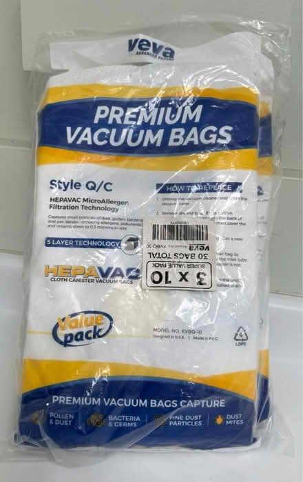 Photo of free 30 new cloth canister vacuum bags (1075 Valencia Avenue) #3