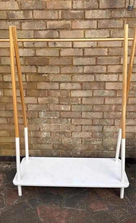 Photo of free Kids wooden white rail rack (Duston NN5) #1