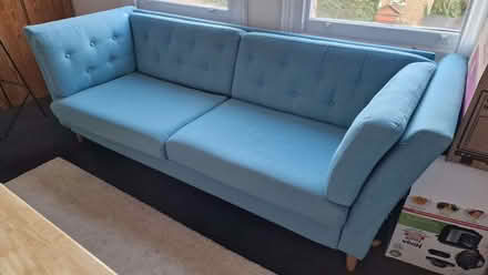 Photo of free 3 seater blue sofa from Made.com (Kilburn Park W9) #1