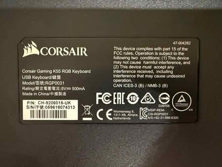 Photo of free Corsair Gaming K55 RGB Keyboard (Inham Nook NG9) #3