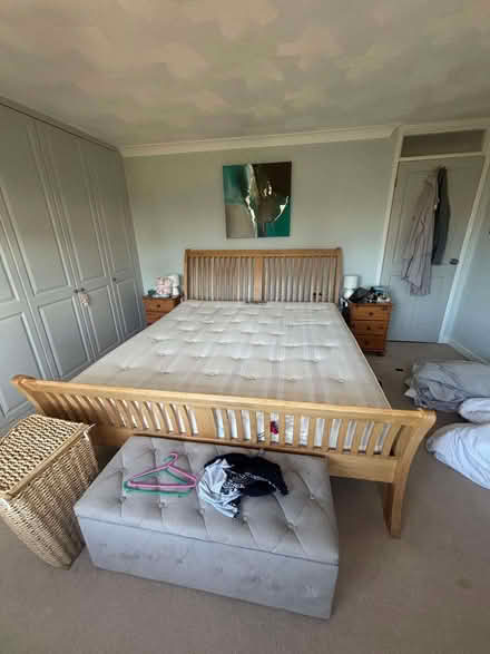 Photo of free Super king size Sledge Bed oak frame buyer collect (Short Green IP22) #1