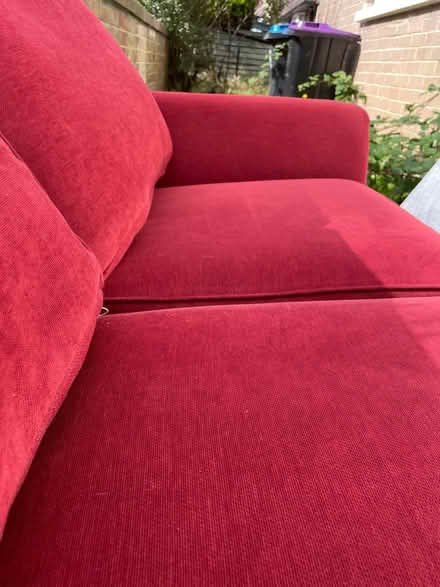 Photo of free Red 2 seater sofa outside today (Garthdee AB10) #2