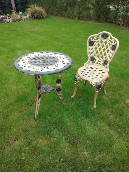 Photo of free Bistro table & chair (Redmarley, GL19 3ND) #3