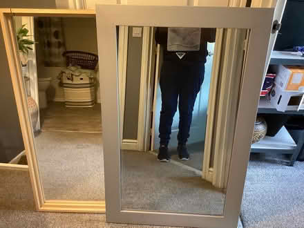 Photo of free Large silver wooden frame mirror (Southport PR9) #1