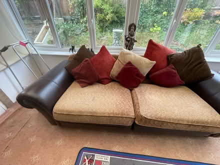Photo of free Leather and upholstered sofa (Shortlands BR2) #1