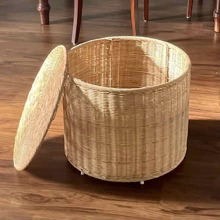Photo of free Rattan ottoman/seat/storage (Carmel, by Palladium) #1