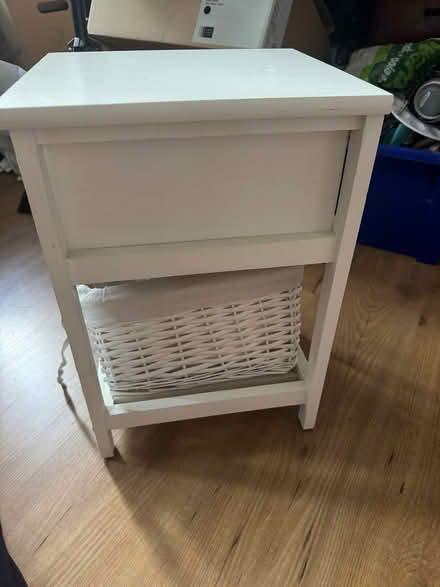 Photo of free Bedside Table with Drawer Wicker Basket Assembled (Bounds Green N11) #1
