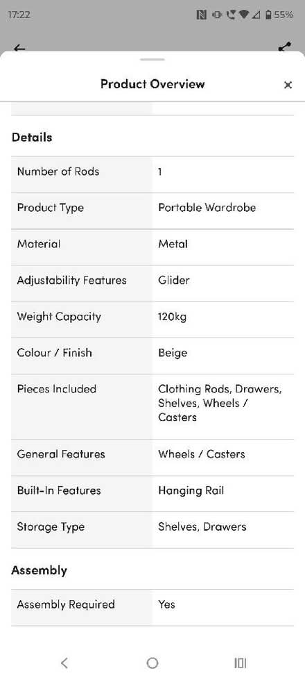 Photo of free Portable Wardrobe Still in Box (Roby L36) #2