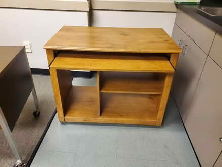 Photo of free rolling wood computer station (South Bellevue) #1