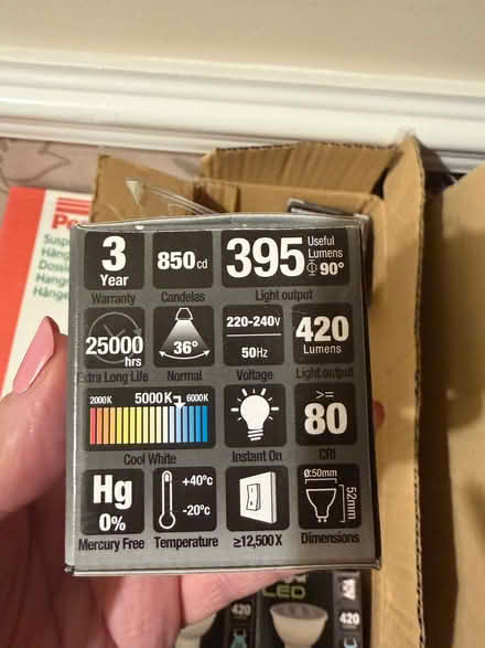 Photo of free Integral LED 5.3w, GU10, cool white, 420 lumen (Rooksdown RG24) #2