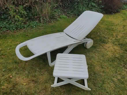 Photo of free Allibert sun lounger with cushion and side table (Timperley WA15) #1