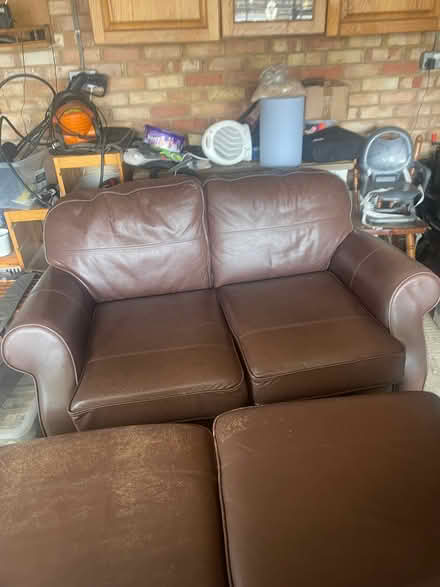 Photo of free Brown leather three piece suite (Cam GL11) #1