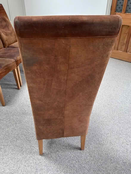 Photo of free A set of 4 suede leather high back dining chairs (Broughton in Furness LA20) #2