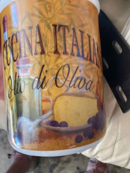 Photo of free Ceramic container saying olive oul (Foothill Boulevard Cupertino) #1
