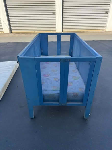 Photo of free Antique wood and mesh baby crib (Davis) #2