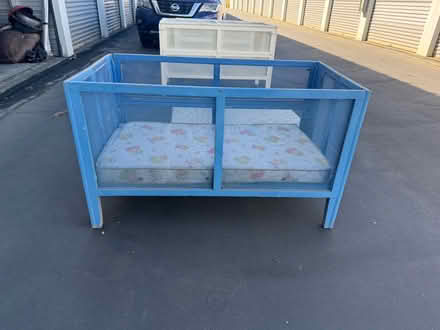 Photo of free Antique wood and mesh baby crib (Davis) #3