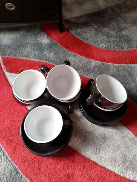 Photo of free Black coffee cups with saucers (Seaside BN22) #1
