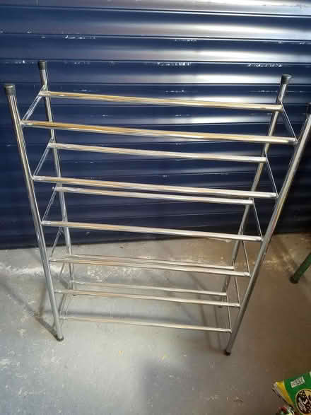 Photo of free Expandable chrome metal shoe rack (Emsworth PO10) #1