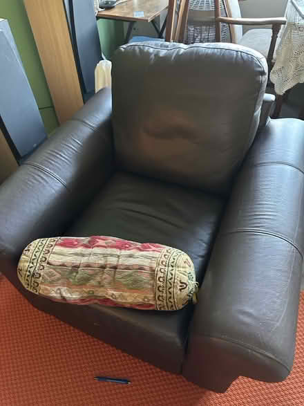 Photo of free Brown leather armchairs (Govanhill G42) #2