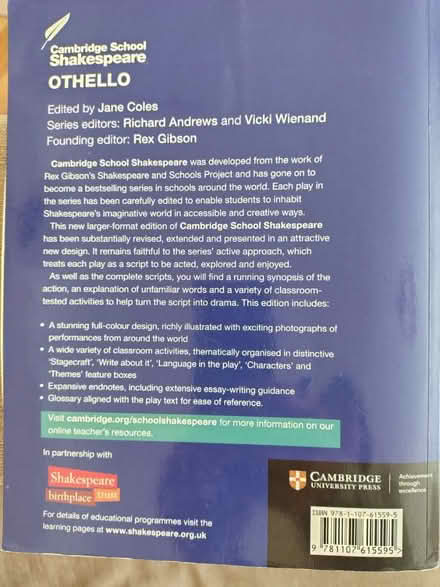 Photo of free 'Othello' book (Shirley CR0) #2