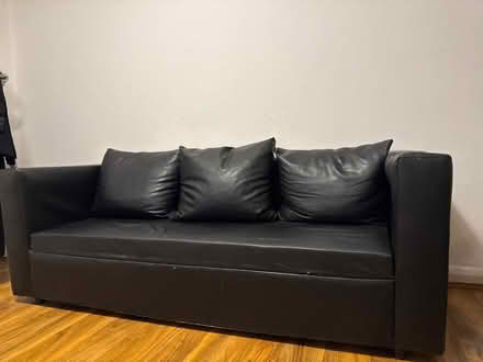 Photo of free black leather sofa (Park West W2) #2