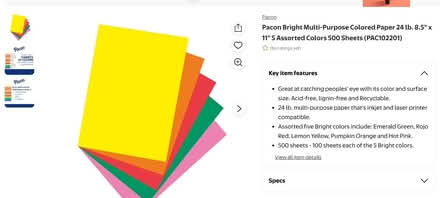 Photo of Colored Copy Paper (Eagle Village) #1