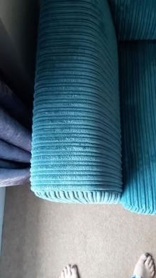 Photo of free Teal jumbo cord 3 seat sofa, smoke free pet free child (Hesketh Bank PR4) #3
