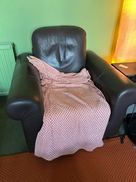 Photo of free Brown leather armchairs (Govanhill G42) #1