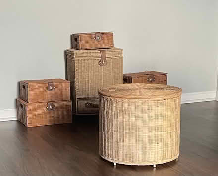 Photo of free Rattan ottoman/seat/storage (Carmel, by Palladium) #2