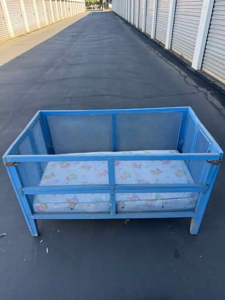 Photo of free Antique wood and mesh baby crib (Davis) #1